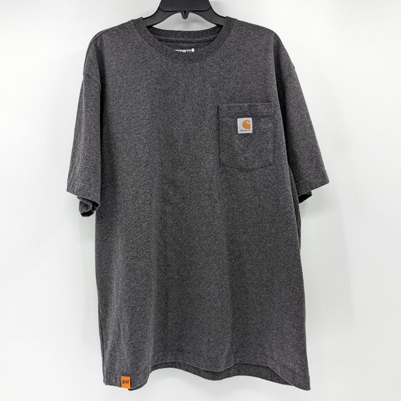 CARHARTT Loose Fit Shirt Men's XL Gray BuildWitt Pocket Short Sleeve Logo - Picture 1 of 11